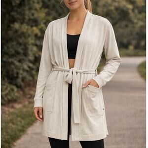 FourLaps Stratus Wrap Cardigan Sweater XL Oatmeal Beige Pockets Four Laps